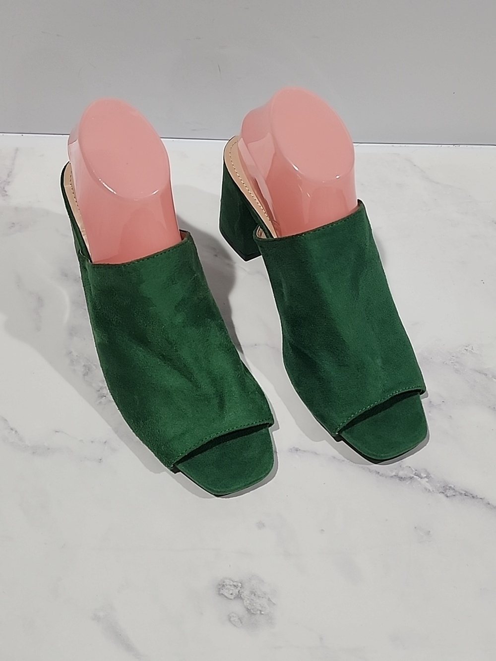 Journee Collection Women's Green Toe Slip On Block Hee Sandals